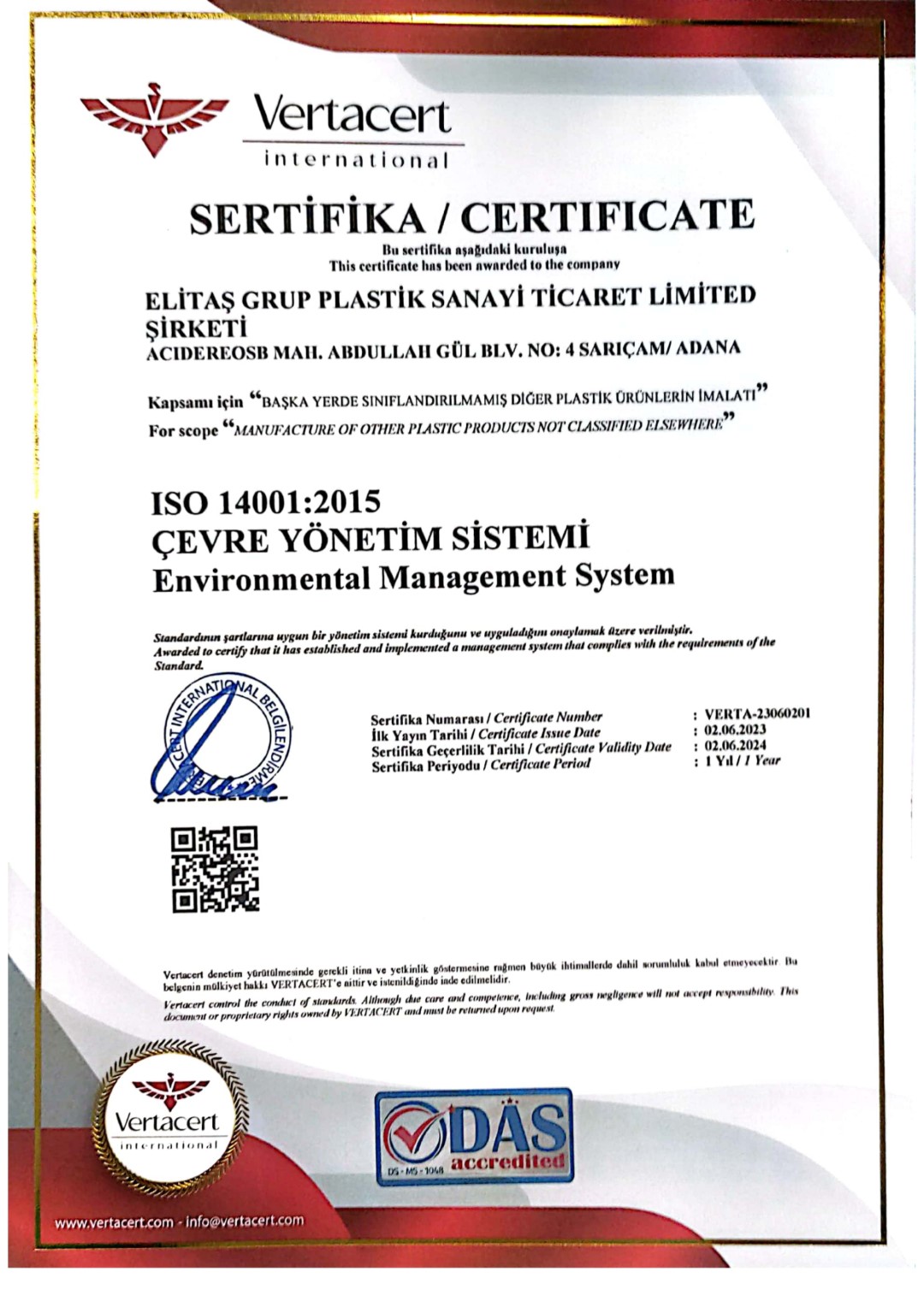 ISO 14001:2015 ÇEVRE YÖNETİM SİSTEMİ